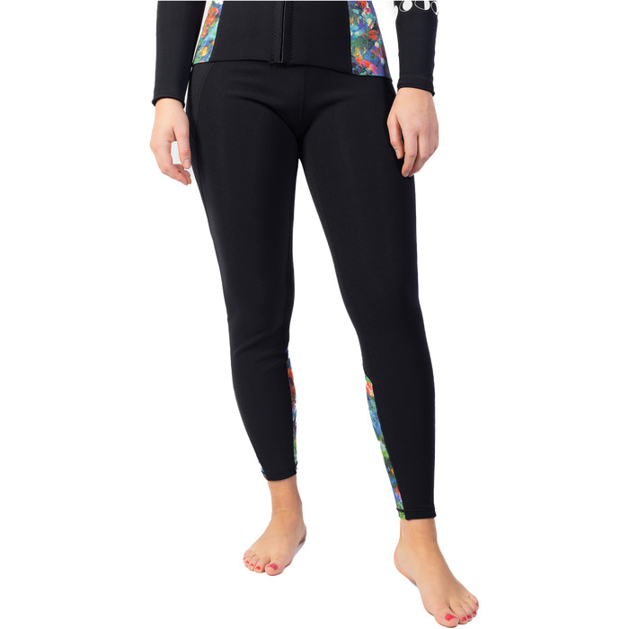 2024 Gul Womens Luna7 SUP Leggings LA8301-C1 - Black / Jungle